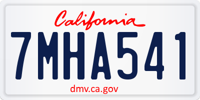 CA license plate 7MHA541
