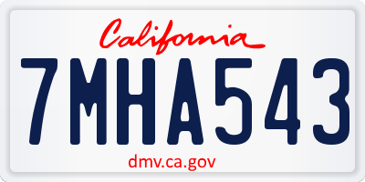 CA license plate 7MHA543