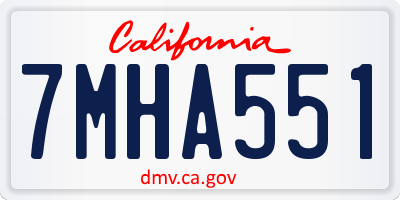 CA license plate 7MHA551