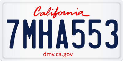 CA license plate 7MHA553