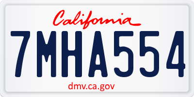 CA license plate 7MHA554
