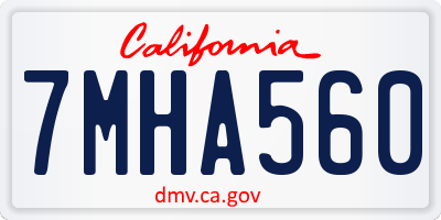 CA license plate 7MHA560