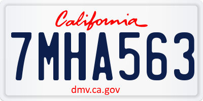 CA license plate 7MHA563