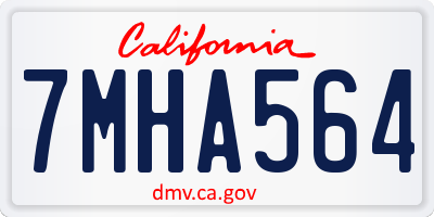 CA license plate 7MHA564