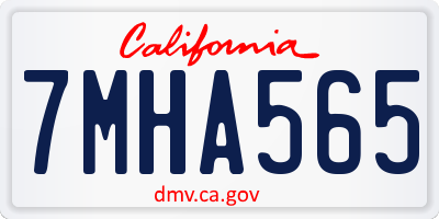 CA license plate 7MHA565