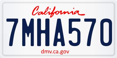 CA license plate 7MHA570