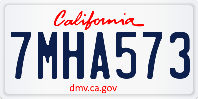 CA license plate 7MHA573