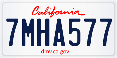 CA license plate 7MHA577