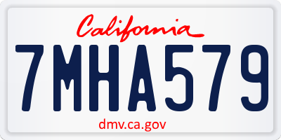 CA license plate 7MHA579