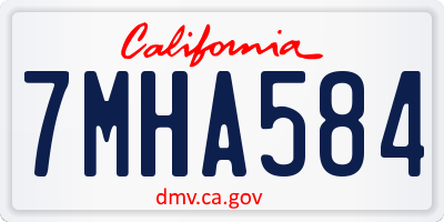 CA license plate 7MHA584