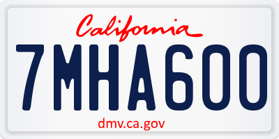 CA license plate 7MHA600