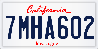 CA license plate 7MHA602