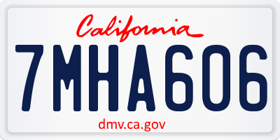 CA license plate 7MHA606