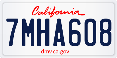 CA license plate 7MHA608