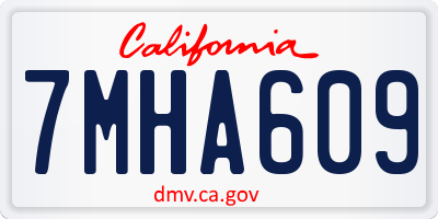 CA license plate 7MHA609