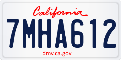 CA license plate 7MHA612
