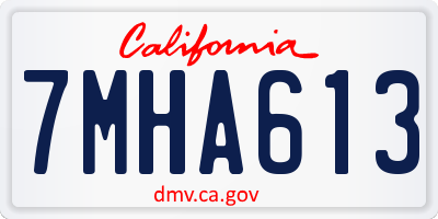 CA license plate 7MHA613