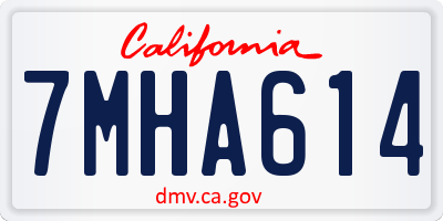 CA license plate 7MHA614