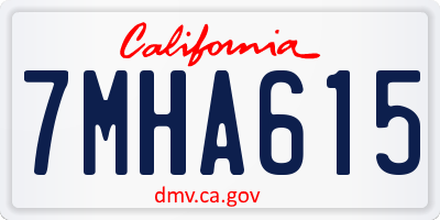 CA license plate 7MHA615