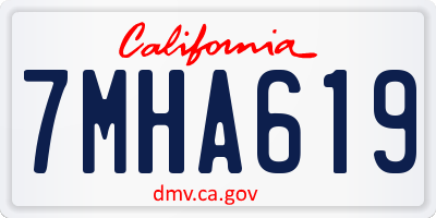 CA license plate 7MHA619