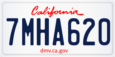 CA license plate 7MHA620