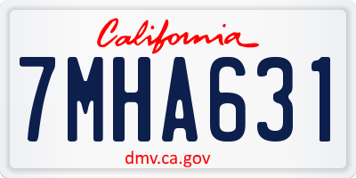 CA license plate 7MHA631