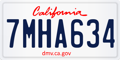 CA license plate 7MHA634
