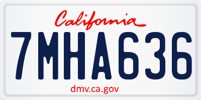 CA license plate 7MHA636