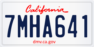 CA license plate 7MHA641