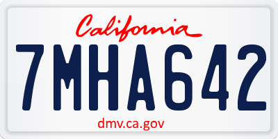 CA license plate 7MHA642