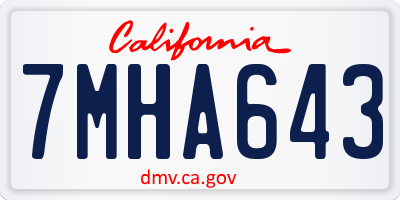 CA license plate 7MHA643