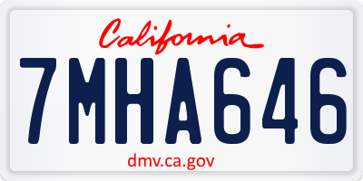 CA license plate 7MHA646