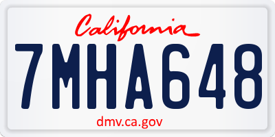 CA license plate 7MHA648