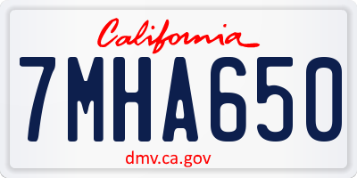 CA license plate 7MHA650