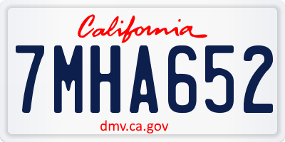CA license plate 7MHA652