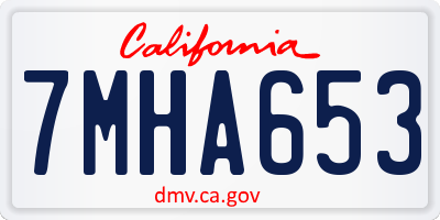 CA license plate 7MHA653