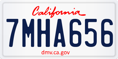 CA license plate 7MHA656