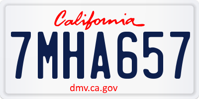 CA license plate 7MHA657