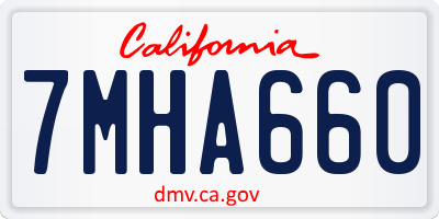 CA license plate 7MHA660