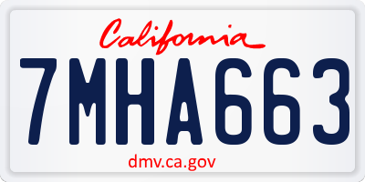 CA license plate 7MHA663