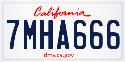 CA license plate 7MHA666