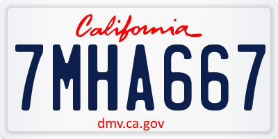 CA license plate 7MHA667