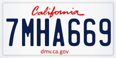 CA license plate 7MHA669