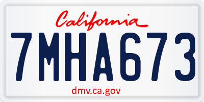 CA license plate 7MHA673
