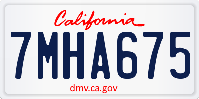 CA license plate 7MHA675