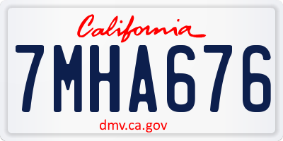 CA license plate 7MHA676