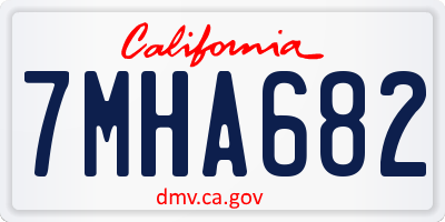 CA license plate 7MHA682