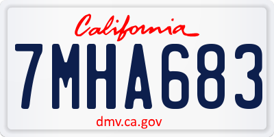 CA license plate 7MHA683