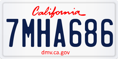 CA license plate 7MHA686