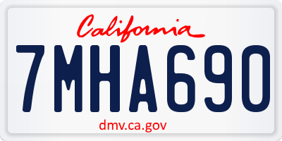 CA license plate 7MHA690